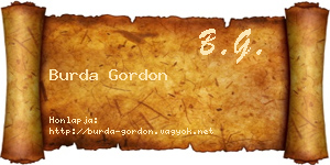 Burda Gordon névjegykártya
