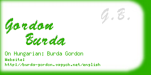 gordon burda business card